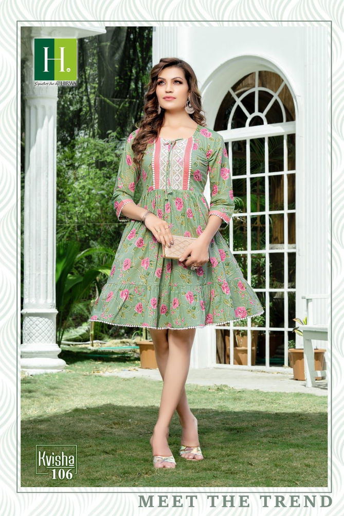 Kvisha By Hirwa 101-107 Cotton Kurtis Catalog